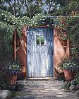 Barbara Paintings - Garden Gate On Mission Carmel by Barbara Felisky